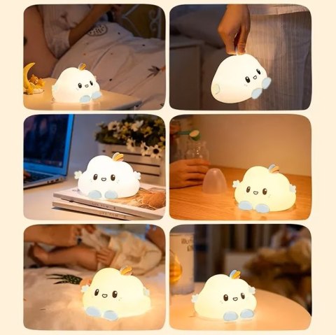 SILIKONOWA LAMPKA NOCNA CHMURKA LED RGB