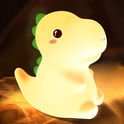 SILIKONOWA LAMPKA NOCNA DINOZAUR LED RGB