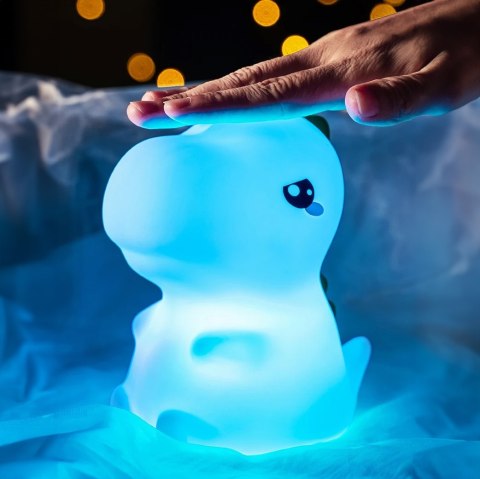 SILIKONOWA LAMPKA NOCNA DINOZAUR LED RGB