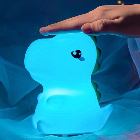 SILIKONOWA LAMPKA NOCNA DINOZAUR LED RGB
