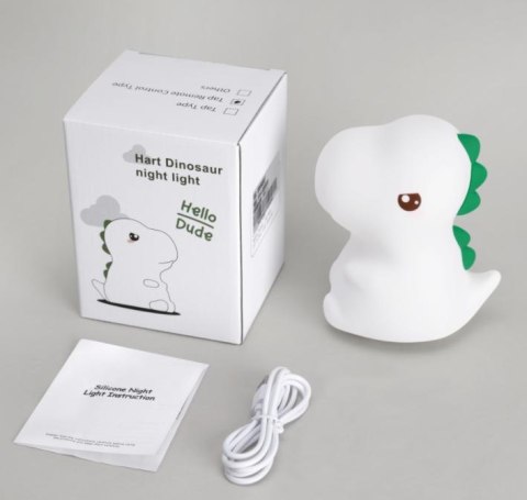 SILIKONOWA LAMPKA NOCNA DINOZAUR LED RGB