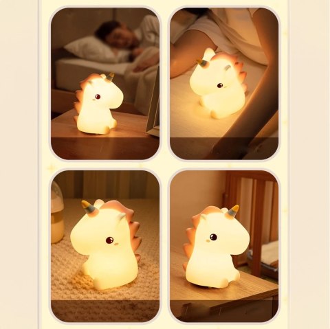 SILIKONOWA LAMPKA NOCNA JEDNOROŻEC LED RGB