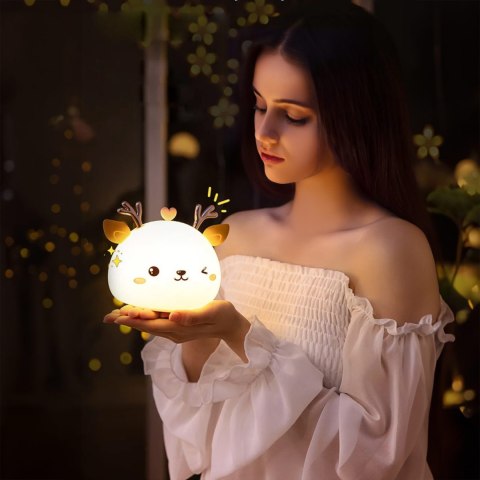 SILIKONOWA LAMPKA NOCNA JELONEK LED RGB