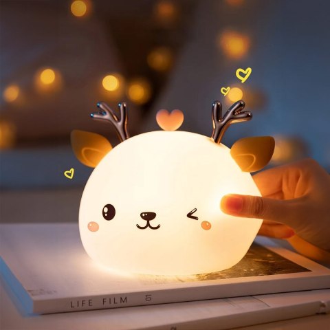 SILIKONOWA LAMPKA NOCNA JELONEK LED RGB