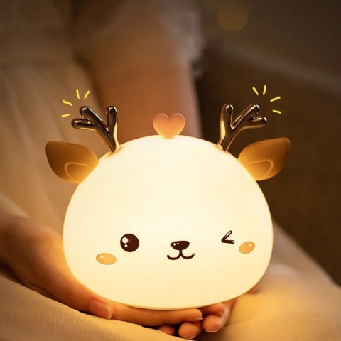 SILIKONOWA LAMPKA NOCNA JELONEK LED RGB