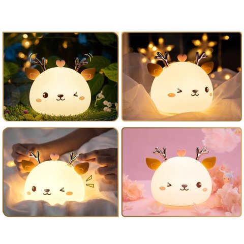 SILIKONOWA LAMPKA NOCNA JELONEK LED RGB