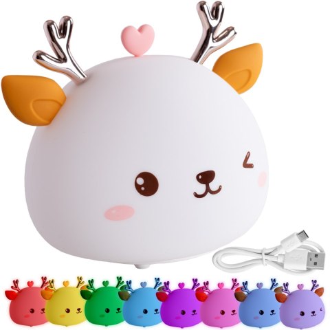 SILIKONOWA LAMPKA NOCNA JELONEK LED RGB