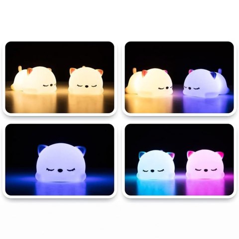 SILIKONOWA LAMPKA NOCNA MISIEK LED RGB