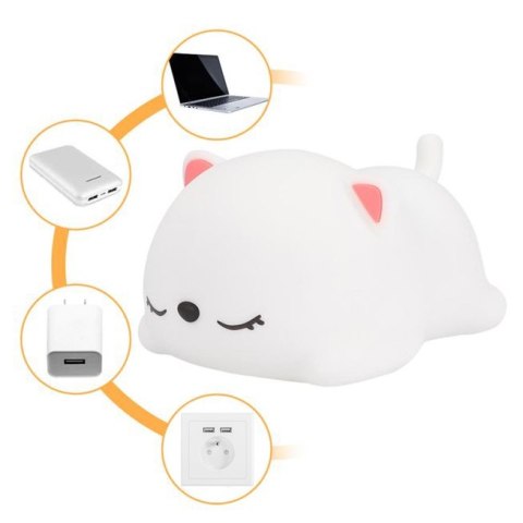 SILIKONOWA LAMPKA NOCNA MISIEK LED RGB