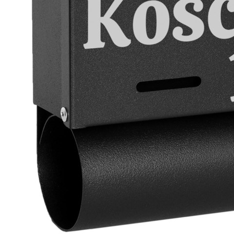 SKRZYNKA POCZTOWA NA LISTY HADVAR CZARNA Z NAPISAMI