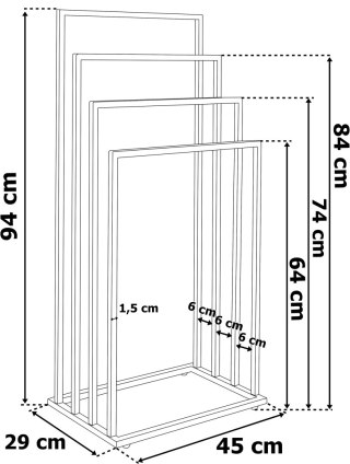 STOJAK NA RĘCZNIKI 4 POZIOMOWY NELI CZARNY