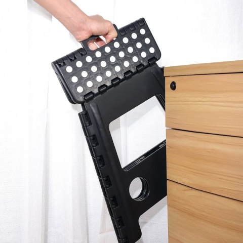 STOŁEK SKŁADANY ANTYPOŚLIZGOWY AMIGO CZARNY ROZMIAR L