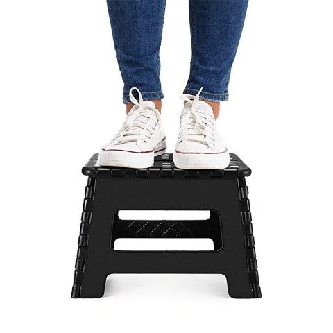 STOŁEK SKŁADANY ANTYPOŚLIZGOWY AMIGO CZARNY ROZMIAR M