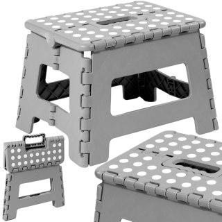 STOŁEK SKŁADANY ANTYPOŚLIZGOWY AMIGO SZARY ROZMIAR M