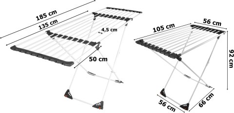 SUSZARKA NA PRANIE TELESKOPOWA MOJAVE BIAŁO-GRAFITOWA