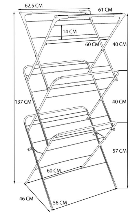 SUSZARKA WOLNOSTOJĄCA SKŁADANA NA PRANIE ARAL CZARNA