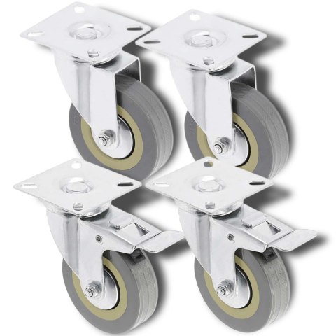 ZESTAW X4 KÓŁEK KOŁA JEZDNE CARGO GRAFITOWE 75 MM