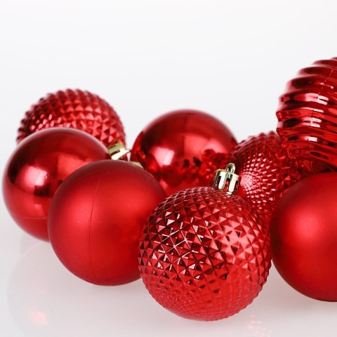 ZESTAW BOMBEK CHOINKOWYCH ESTRELLA CZERWONY 66 SZTUK