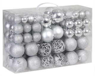 ZESTAW BOMBEK CHOINKOWYCH REGALO SREBRNY 100 SZTUK