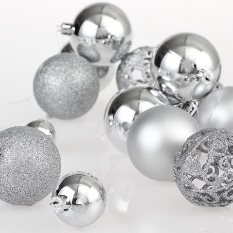 ZESTAW BOMBEK CHOINKOWYCH REGALO SREBRNY 100 SZTUK