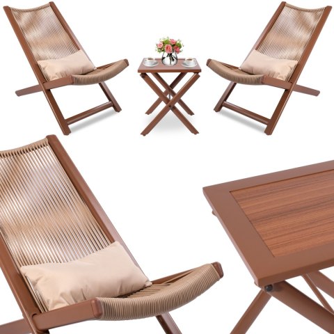 ZESTAW MEBLI TARASOWYCH CHILL TOFFI LEŻAKI I STOLIK