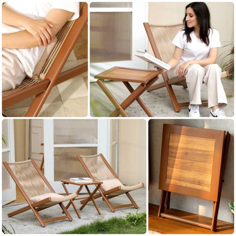 ZESTAW MEBLI TARASOWYCH CHILL TOFFI LEŻAKI I STOLIK