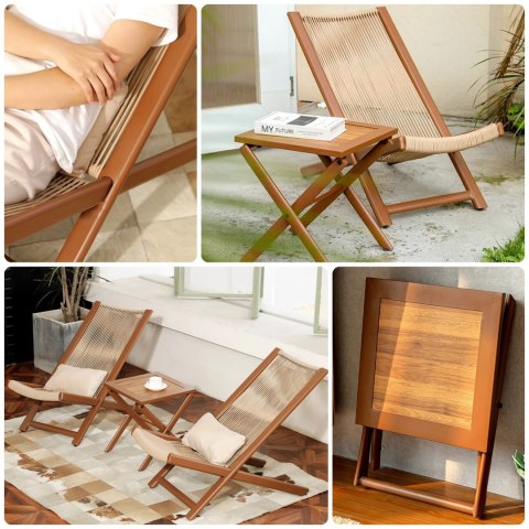 ZESTAW MEBLI TARASOWYCH CHILL TOFFI LEŻAKI I STOLIK