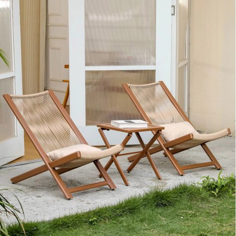 ZESTAW MEBLI TARASOWYCH CHILL TOFFI LEŻAKI I STOLIK