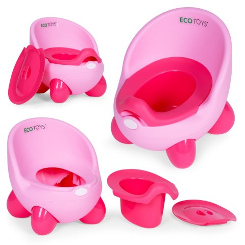 Nocnik toaleta sedes dla dzieci wyjmowany wkład antypoślizgowe nóżki różowy ECOTOYS Nocnik toaleta sedes dla dzieci wyjmowany wkład antypoślizgowe nóżki różowy ECOTOYS