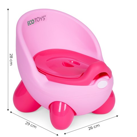 Nocnik toaleta sedes dla dzieci wyjmowany wkład antypoślizgowe nóżki różowy ECOTOYS Nocnik toaleta sedes dla dzieci wyjmowany wkład antypoślizgowe nóżki różowy ECOTOYS