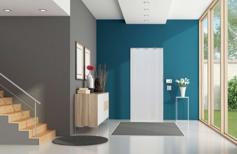 Drzwi harmonijkowe 001P BIAŁY DĄB MAT - 100 cm