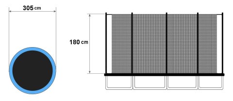 Siatka ochronna zewnętrzna na trampolinę 10ft 8 słupków 305cm Siatka ochronna zewnętrzna na trampolinę 10ft 8 słupków 305cm