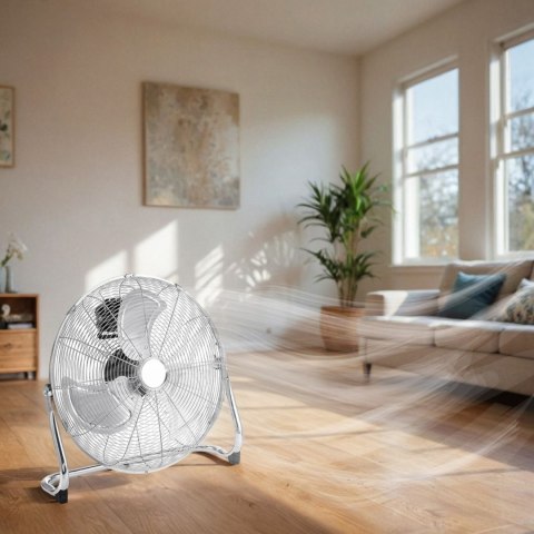 Wiatrak podłogowy stojący wentylator 120W TYBER silver