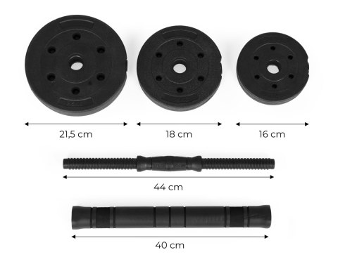 Hantle regulowane 2x10 kg sztanga zestaw 20 kg gryf