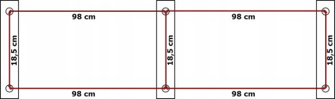 Daszek plastikowy MAKO DUO 100x200cm - czarny