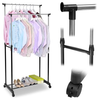 Wieszak stojący podwójny WALERIA regulowany