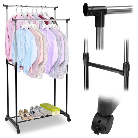 Wieszak stojący podwójny WALERIA regulowany