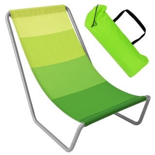 Leżak turystyczny plażowy składany Olek zielone pasy