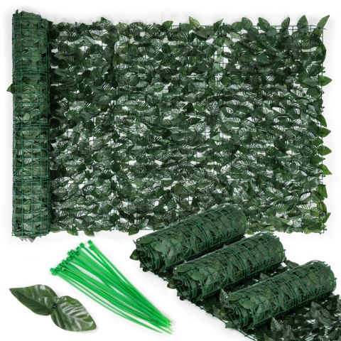 Sztuczny bluszcz żywopłot 300x50 cm zielona osłona na balkon maskująca - 3 ROLKI
