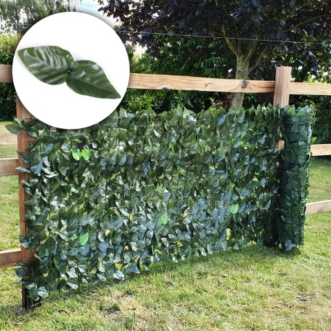 Sztuczny bluszcz żywopłot 300x50 cm zielona osłona na balkon maskująca - 3 ROLKI