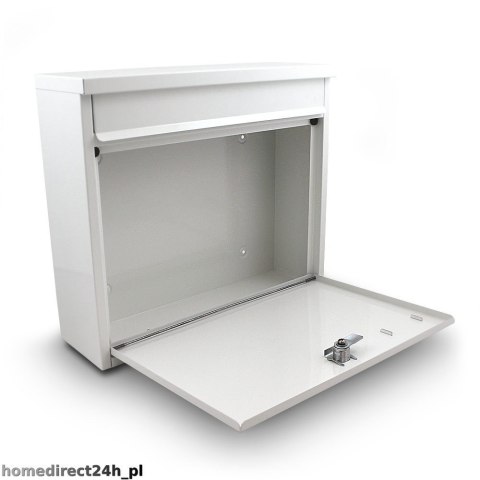 Biała skrzynka na listy metalowa 360x320 mm montaż zewnętrzny Bituxx Biała skrzynka na listy metalowa 360x320 mm montaż zewnętrzny Bituxx