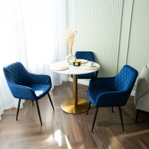 Krzesło welurowe HAVANA VELVET granatowe