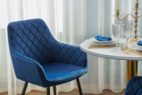 Krzesło welurowe HAVANA VELVET granatowe