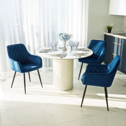 Krzesło welurowe HAVANA VELVET granatowe