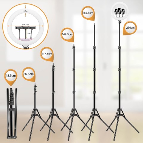 Lampa pierścieniowa LUMO LED RGB ring do filmów zdjęć makijażu