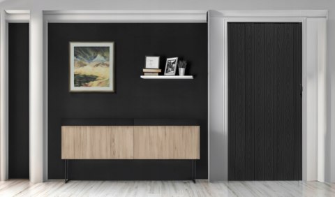 DRZWI HARMONIJKOWE 004 08 CZARNY DĄB 90 CM