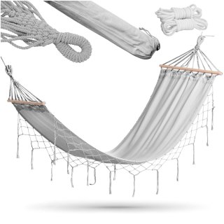 HAMAK OGRODOWY PARADISO SZARY Z CHWOSTAMI