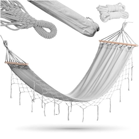 HAMAK OGRODOWY PARADISO SZARY Z CHWOSTAMI