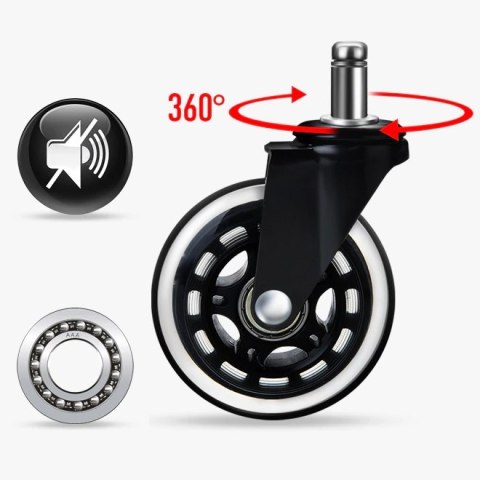 KOMPLET 5 KÓŁEK KAUCZUKOWYCH PERSES DO FOTELI I KRZESEŁ