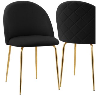 KRZESŁO WELUROWE FARGO GOLD VELVET CZARNE